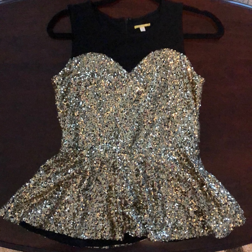 Gold Sequin Top - image 1